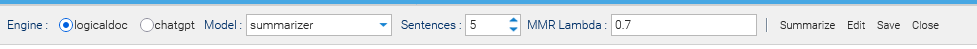 Summarizer Settings