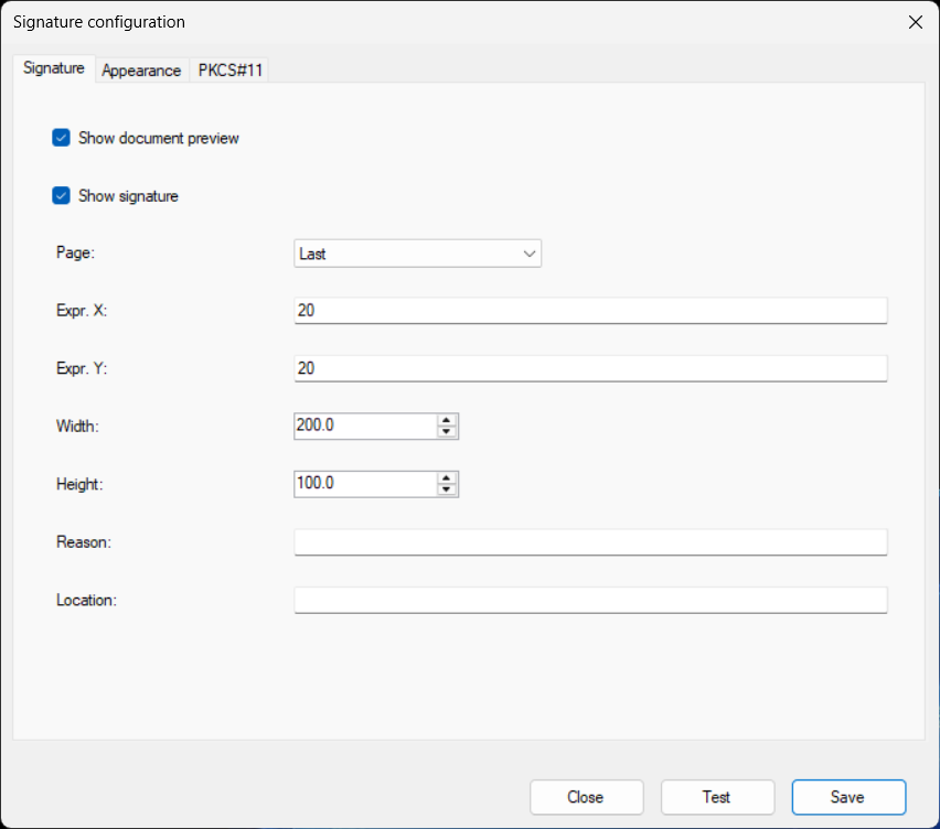 LogicalDOC Digital Signature Client signature configuration