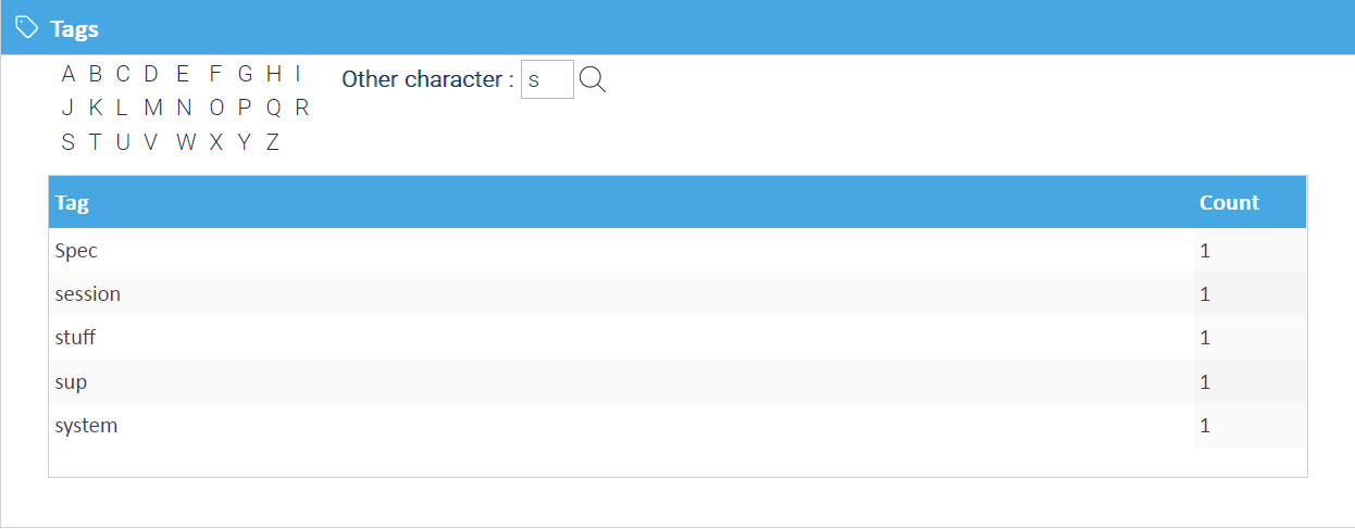 tags search