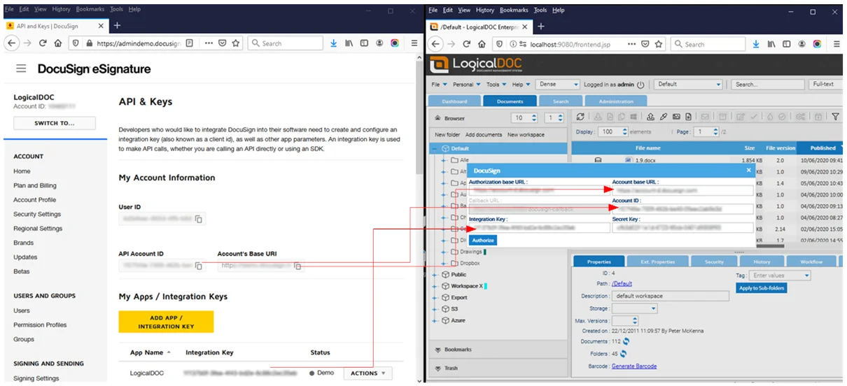 Configurar la API de DocuSign - LogicalDOC Documentation