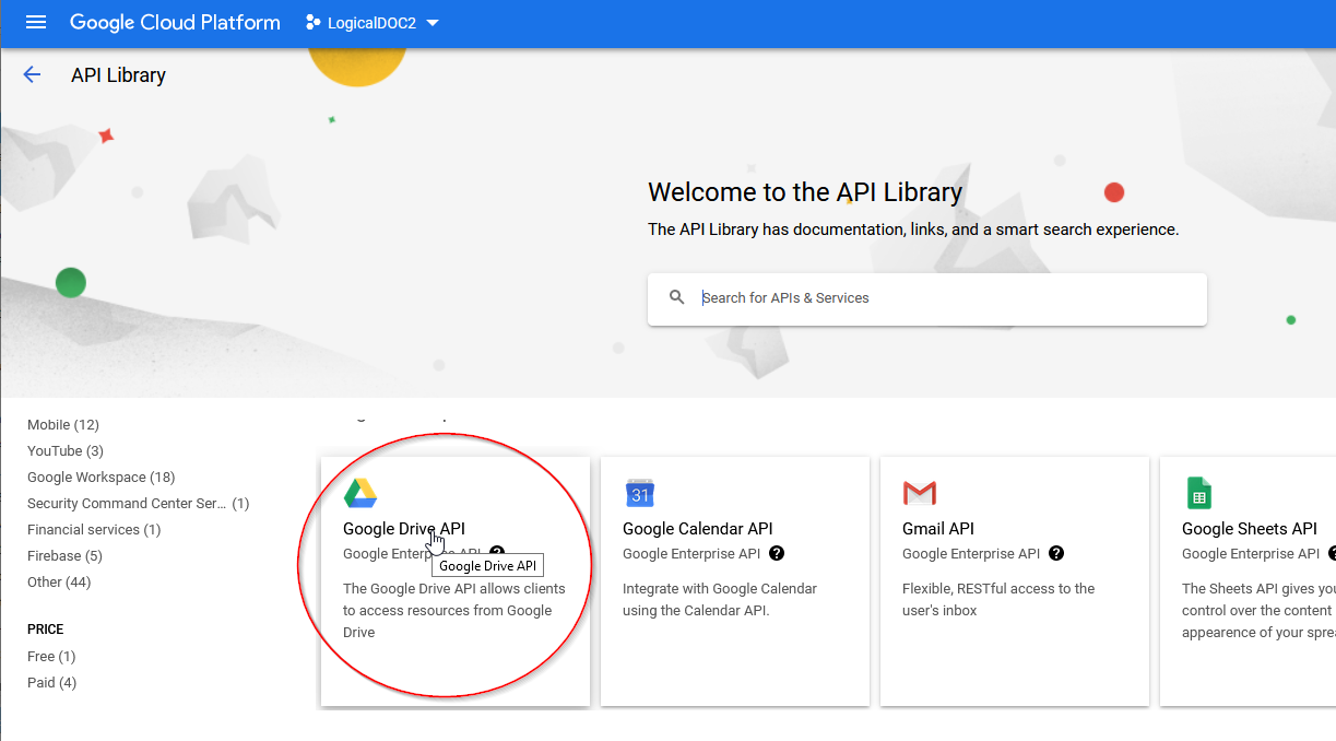 Add Google Drive API