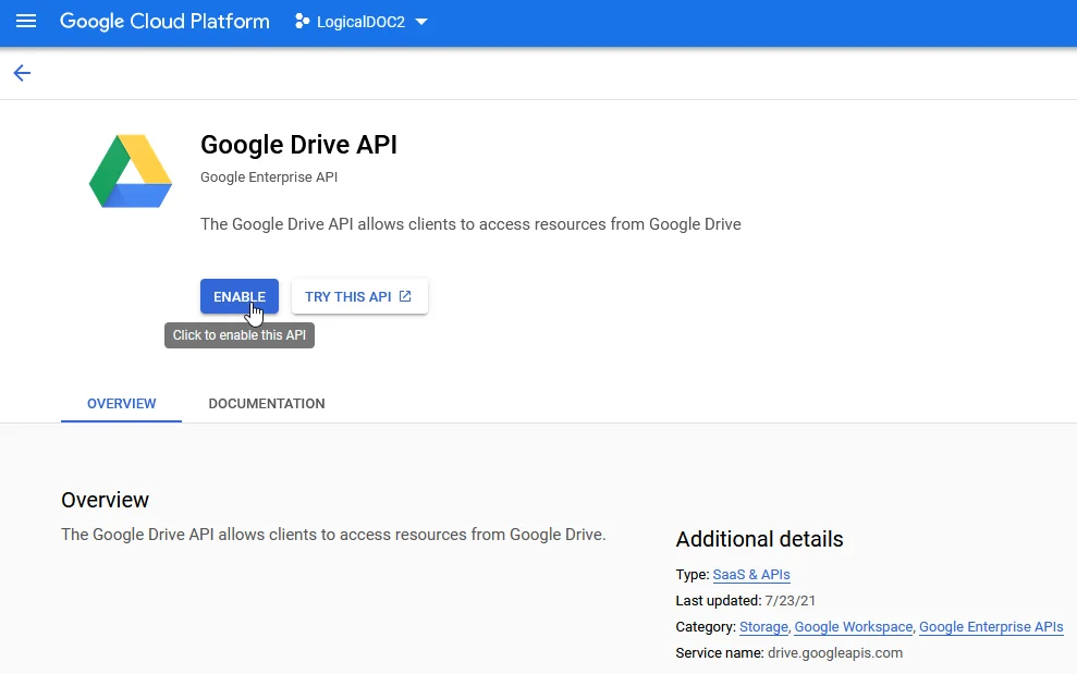 Google Drive API overview