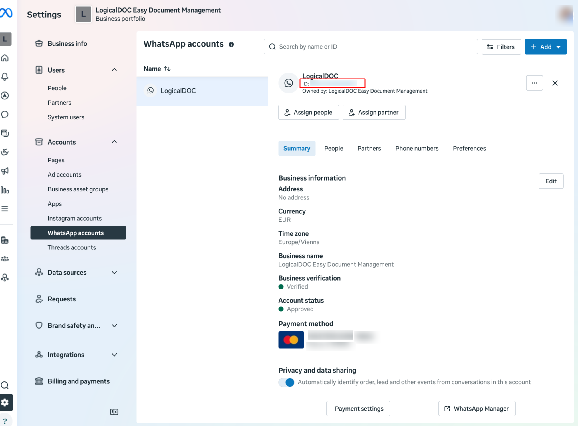 Wahtsapp Account